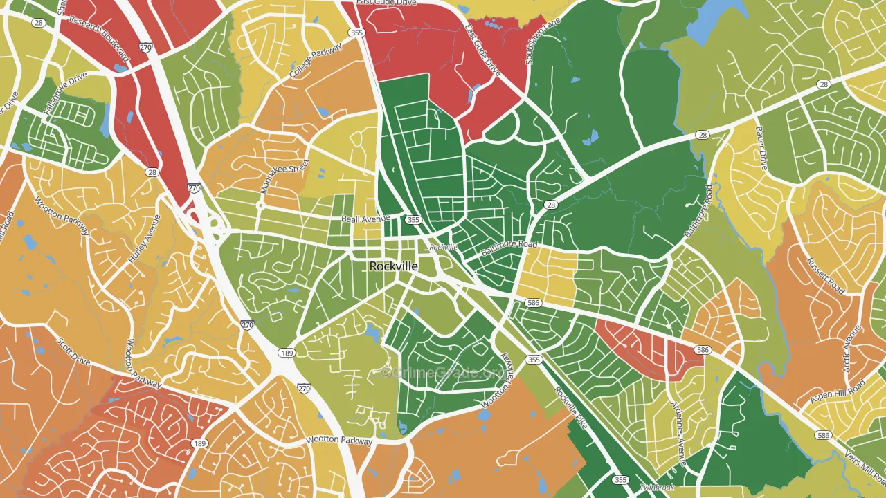 Croydon Park, Rockville, MD Map of Arson Rates