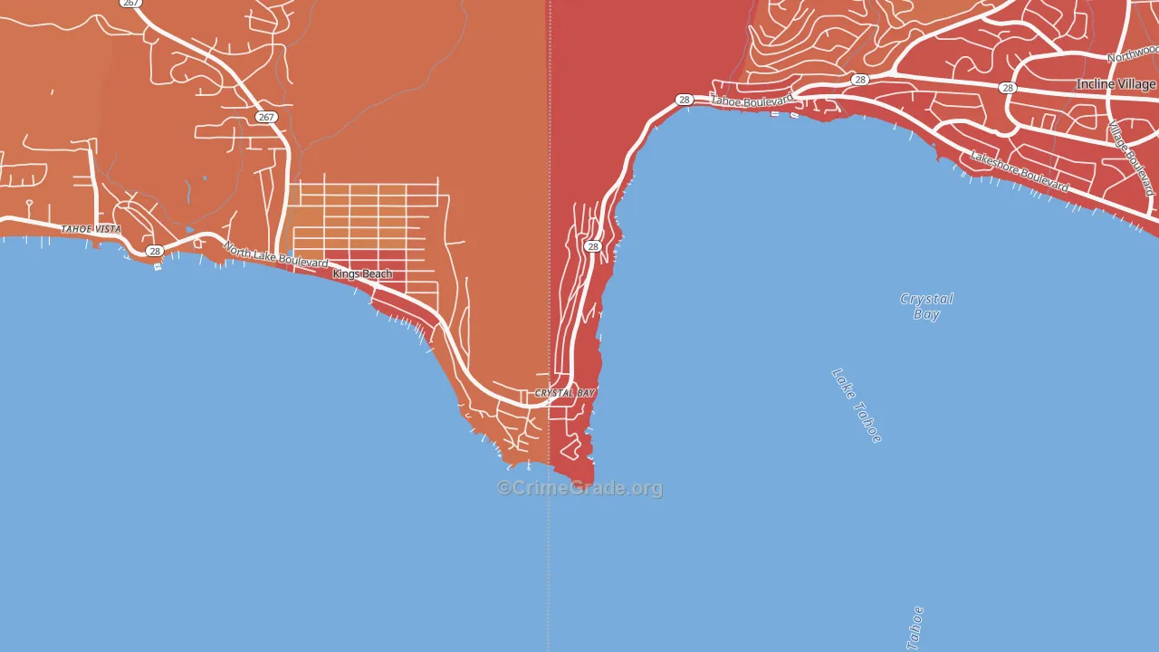 Crystal Bay, NV Map of Arson Rates