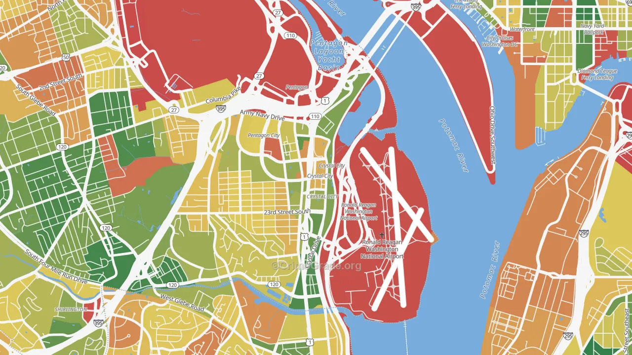 Crystal City, Arlington, VA Map of Arson Rates