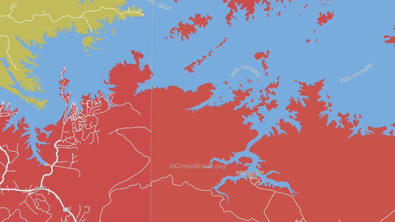 Crystal Springs Landing, AR Map of Arson Rates