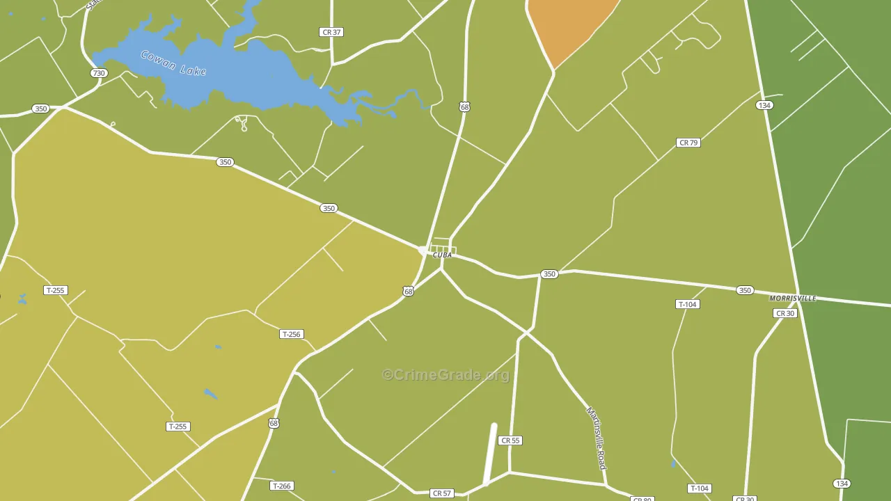 Cuba, OH Map of Arson Rates