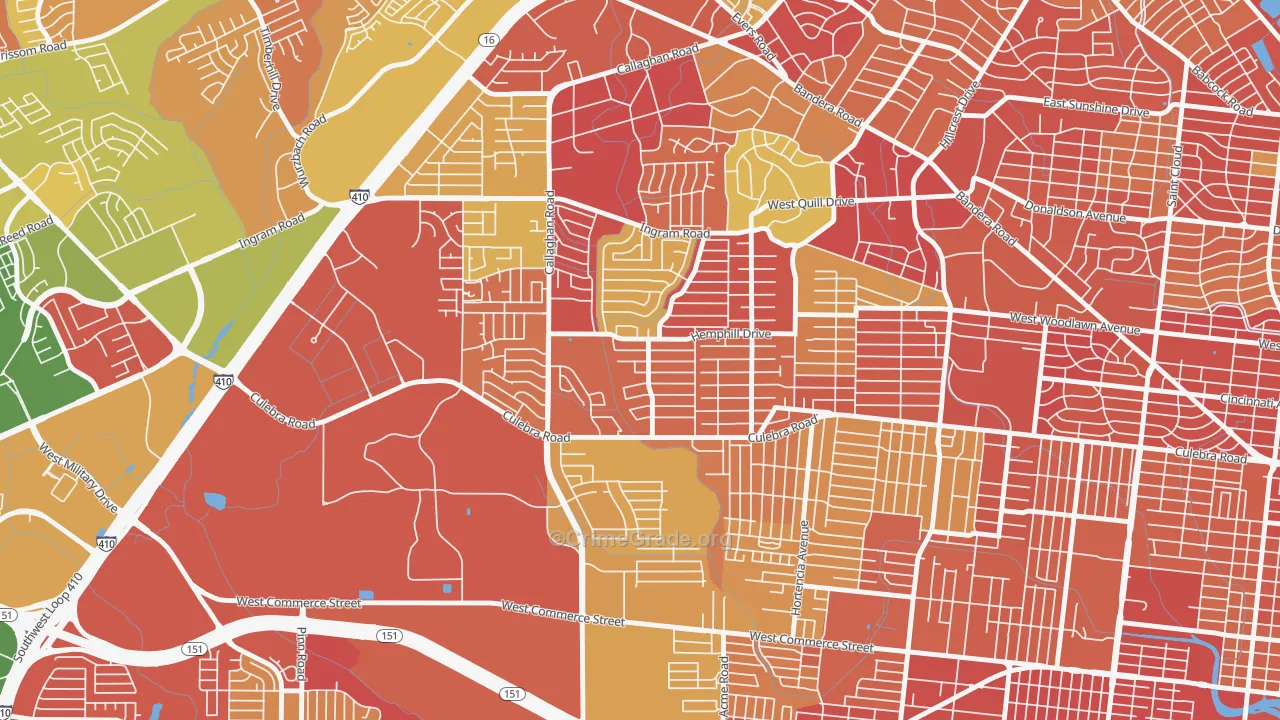 Culebra Park, San Antonio, TX Map of Arson Rates