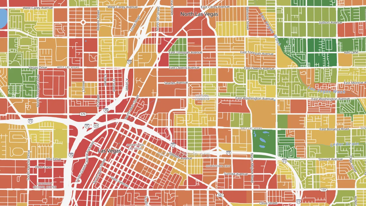 Cultural Corridor, Las Vegas, NV Map of Arson Rates