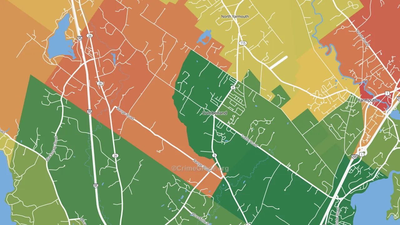 Cumberland Center, ME Map of Arson Rates