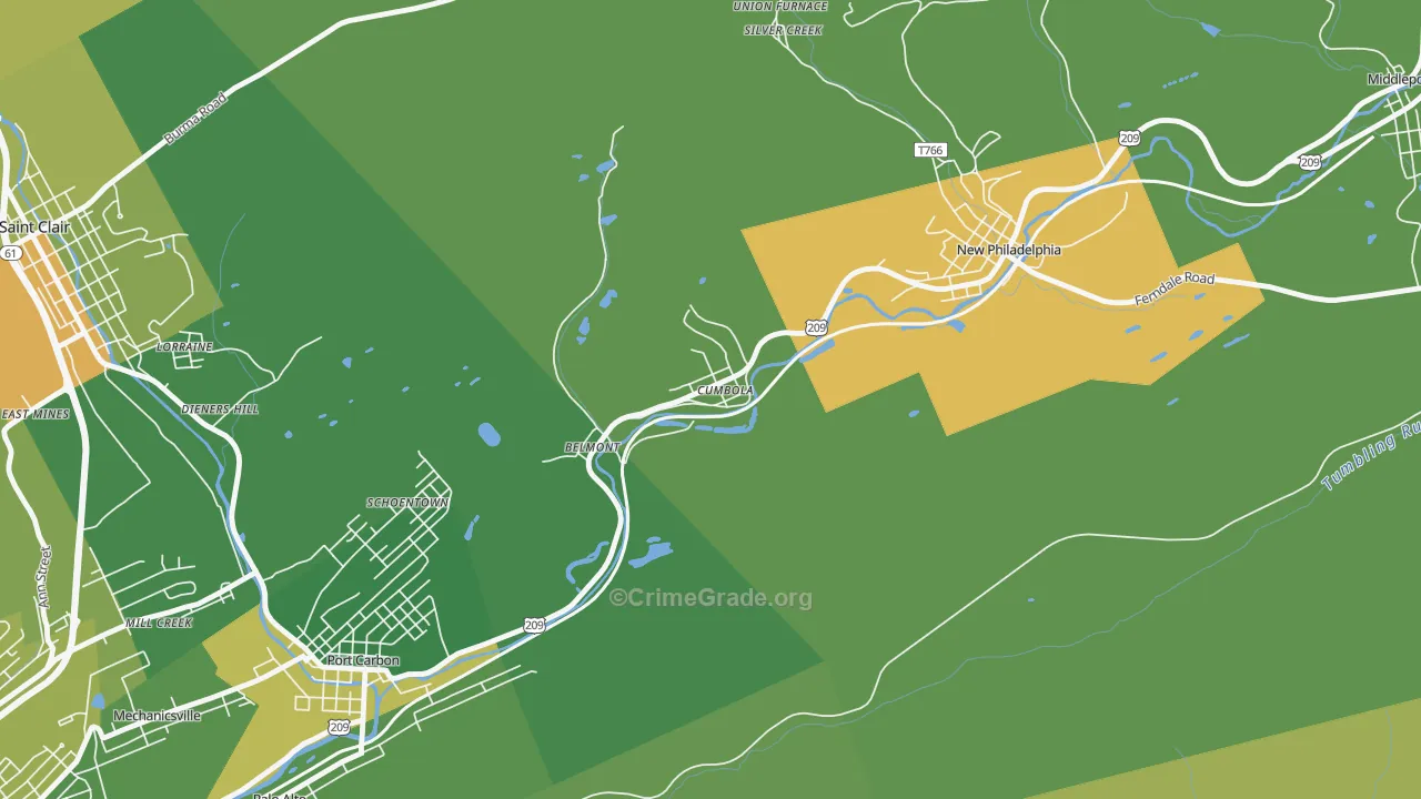 Cumbola, PA Map of Arson Rates