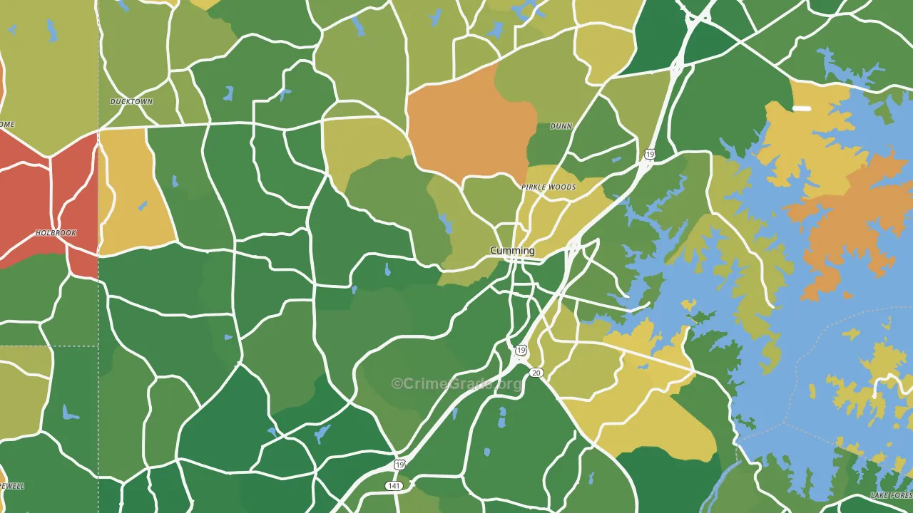 Cumming, GA Map of Arson Rates