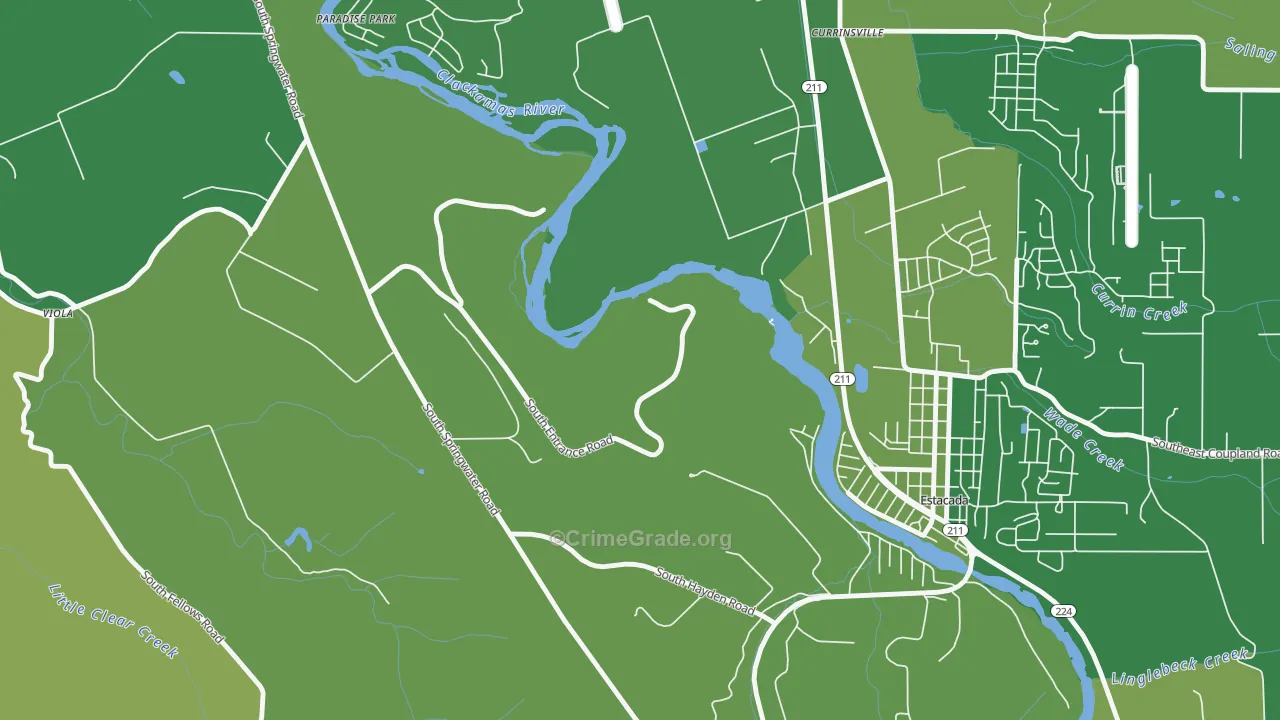 Currinsville, OR Map of Arson Rates