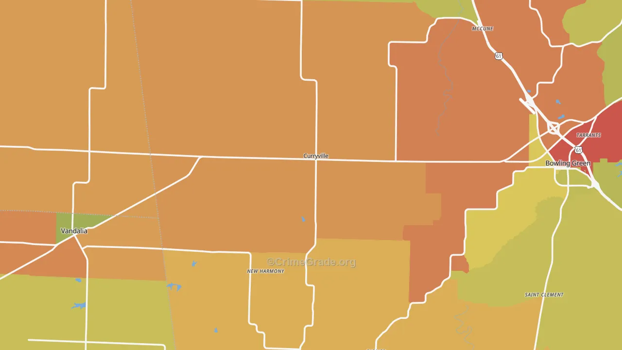 Curryville, MO Map of Arson Rates