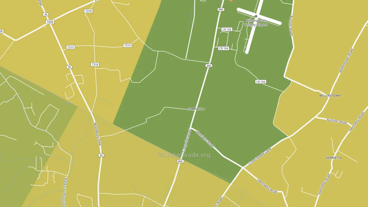Curryville, PA Map of Arson Rates