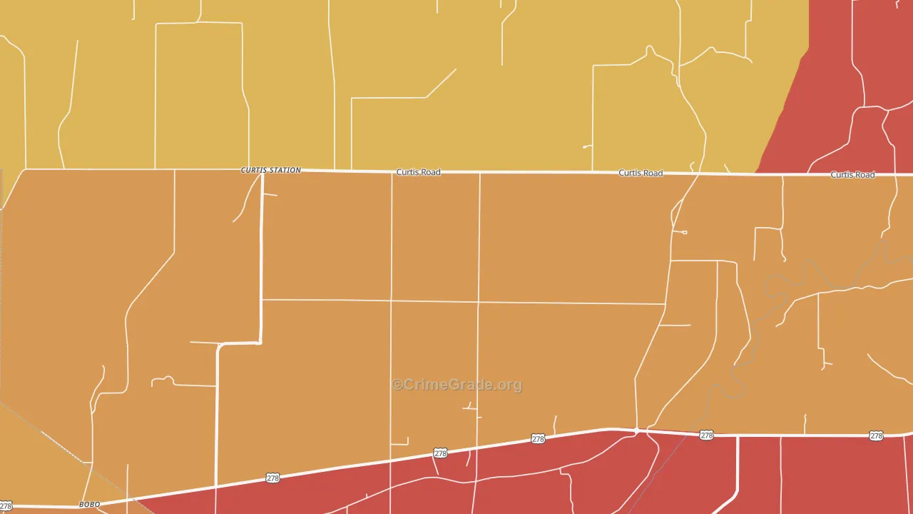 Curtis Station, MS Map of Arson Rates