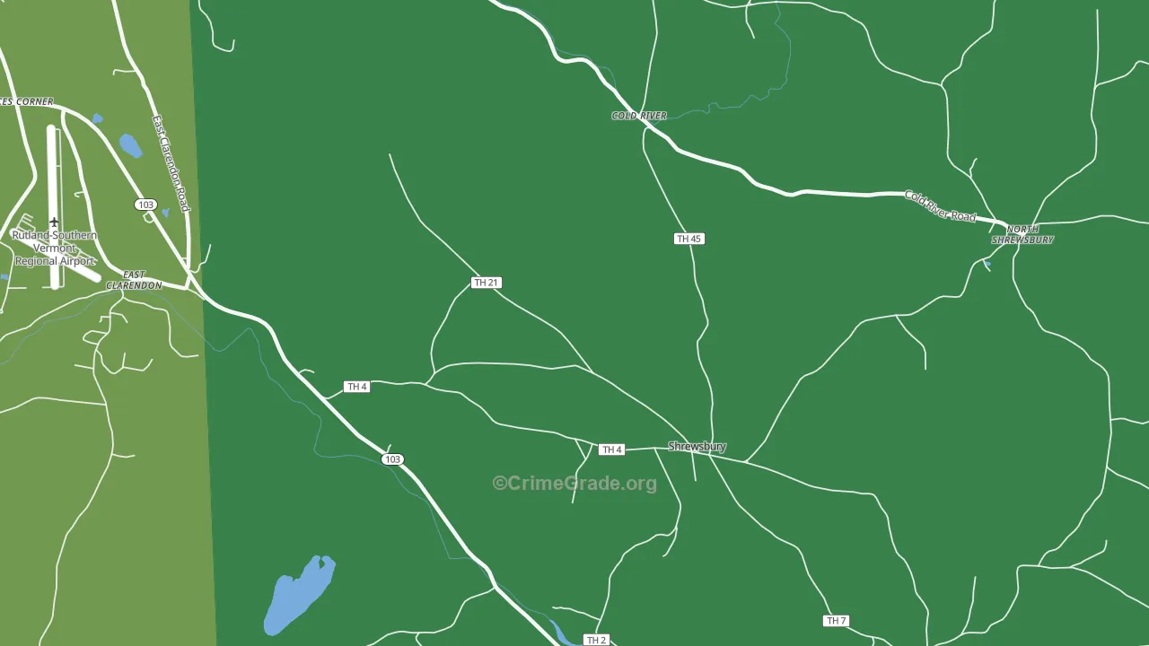 Cuttingsville, VT Map of Arson Rates