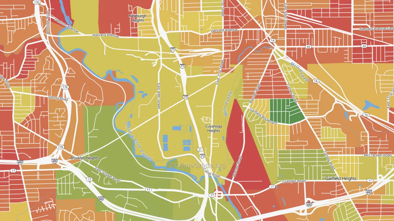Cuyahoga Heights, OH Map of Arson Rates