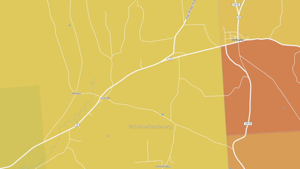 Cuyler, NY Map of Arson Rates