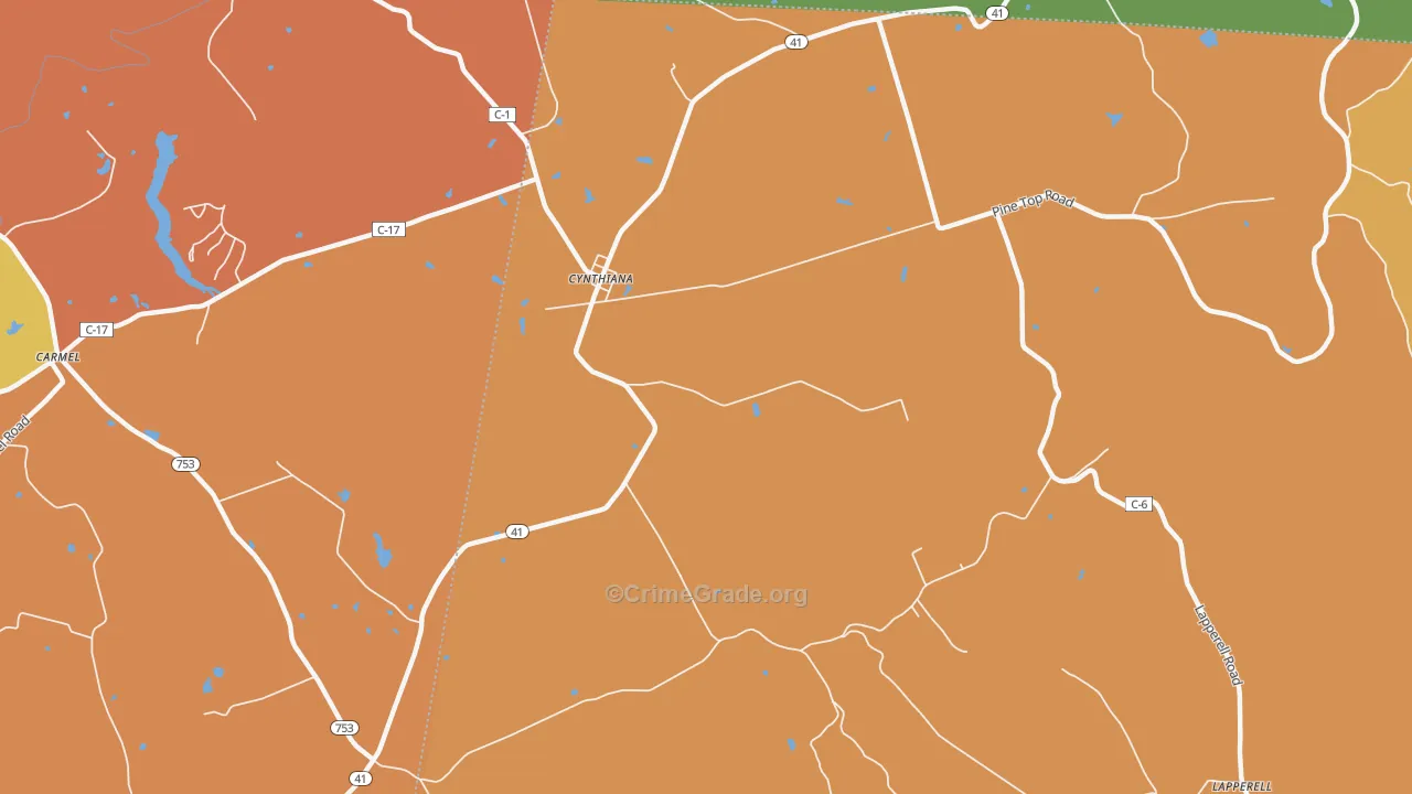 Cynthiana, OH Map of Arson Rates