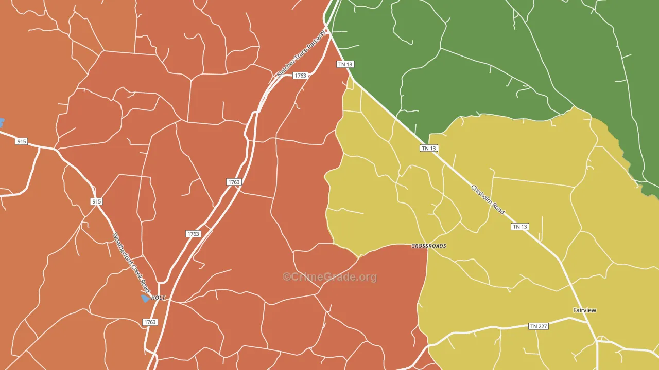 Cypress Inn, TN Map of Arson Rates