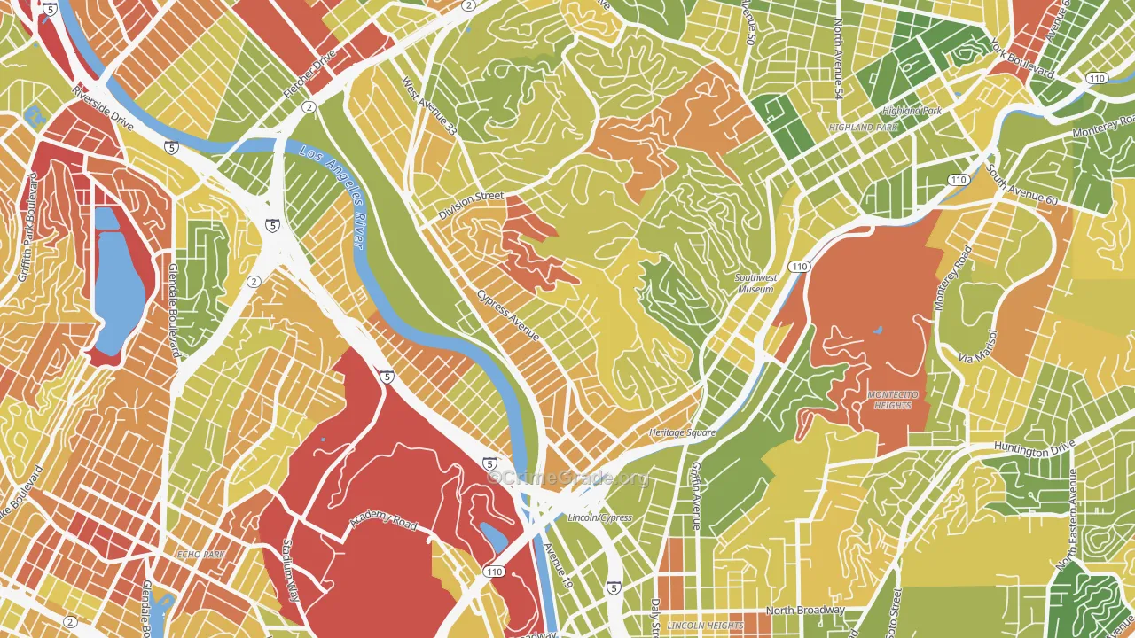 Cypress Park, Los Angeles, CA Map of Arson Rates