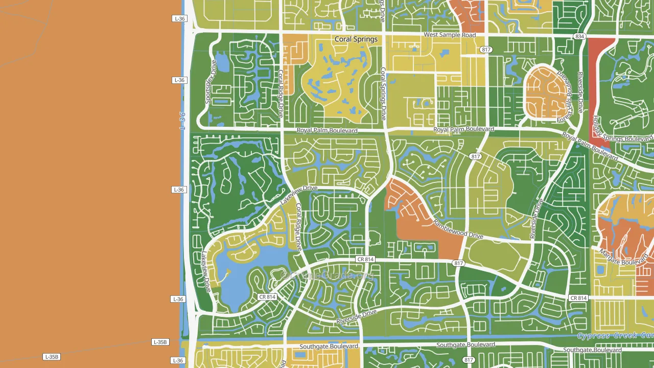 Cypress Run, Coral Springs, FL Map of Arson Rates