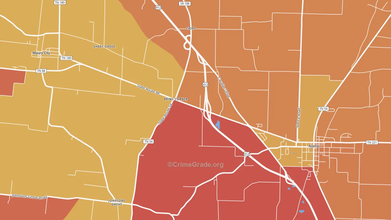 Cypress, TN Map of Arson Rates
