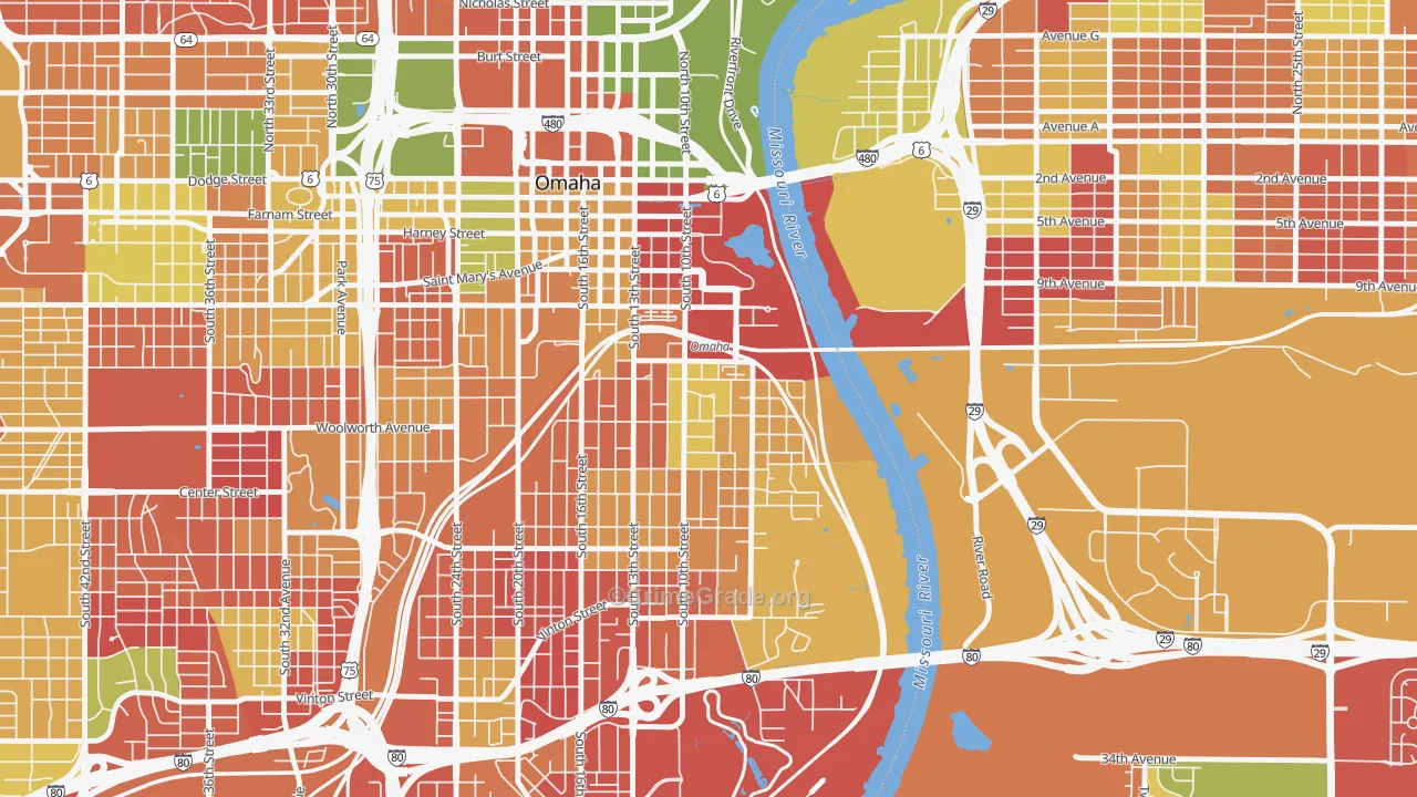 Dahlman, Omaha, NE Map of Arson Rates