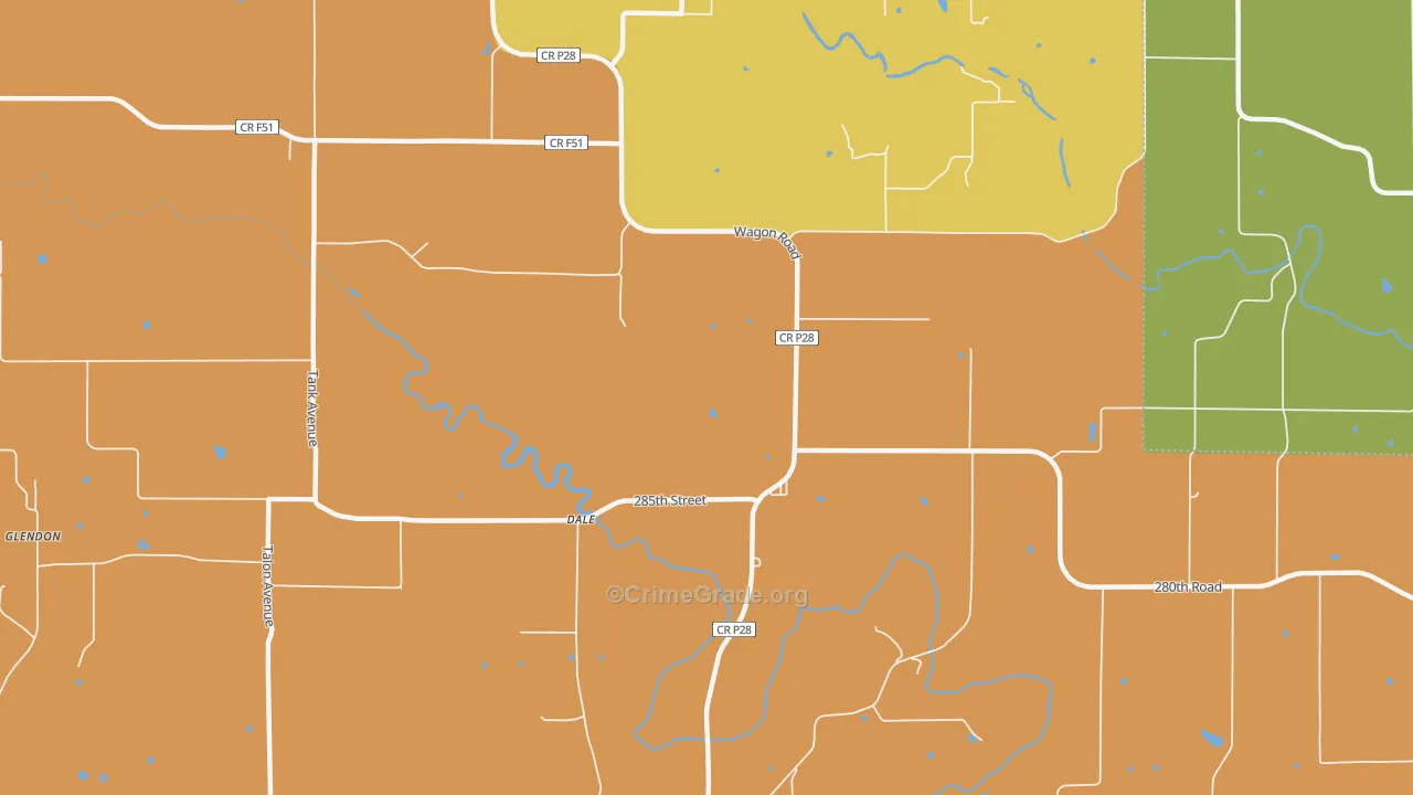 Dale, IA Map of Arson Rates