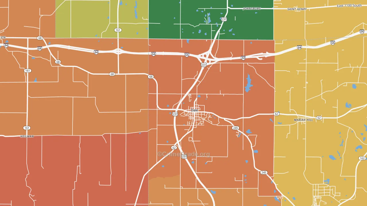 Dale, IN Map of Arson Rates