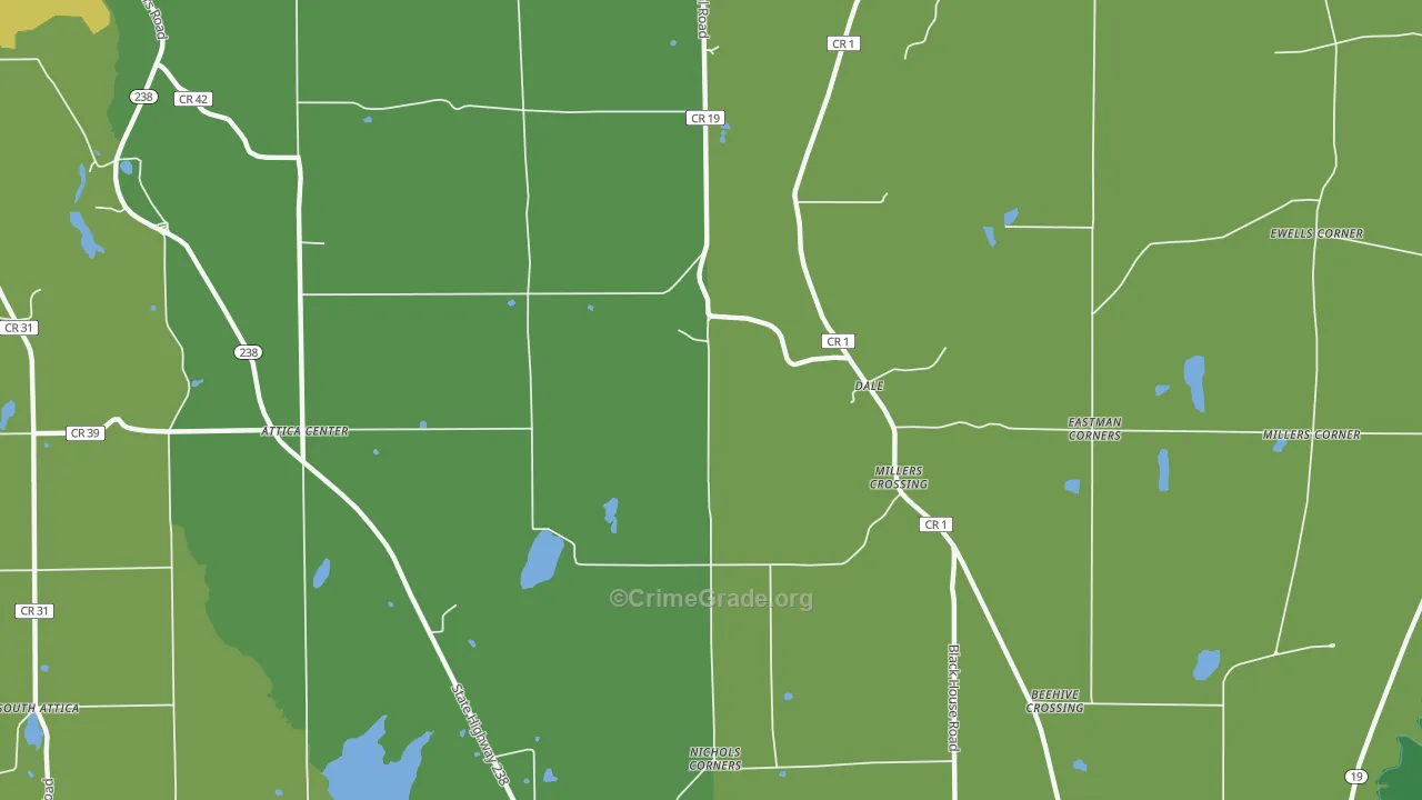 Dale, NY Map of Arson Rates