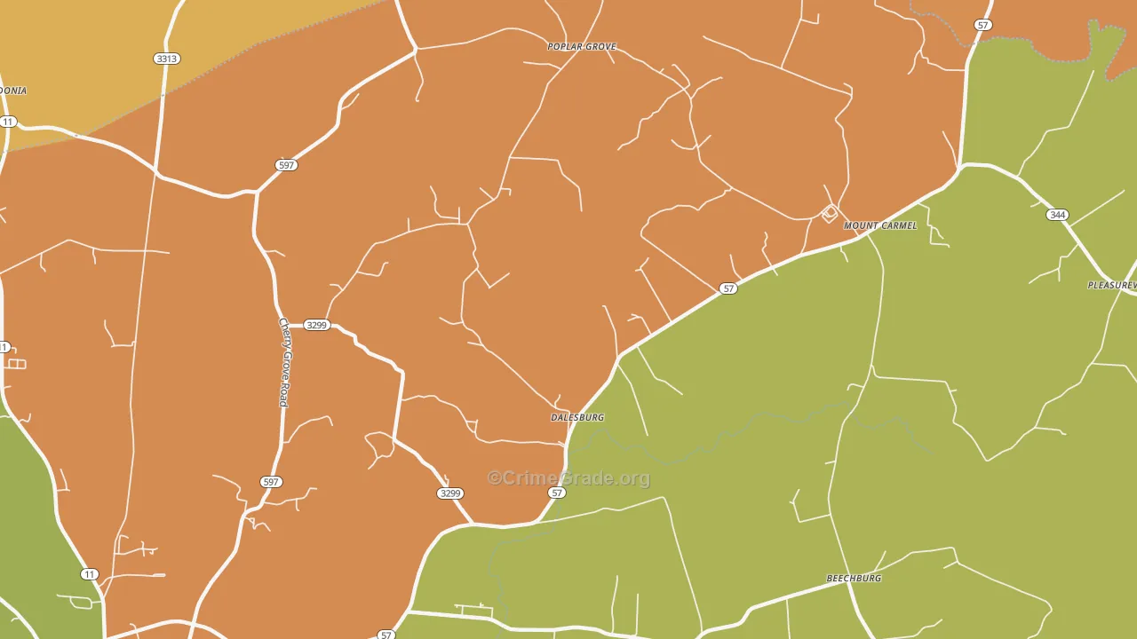 Dalesburg, KY Map of Arson Rates