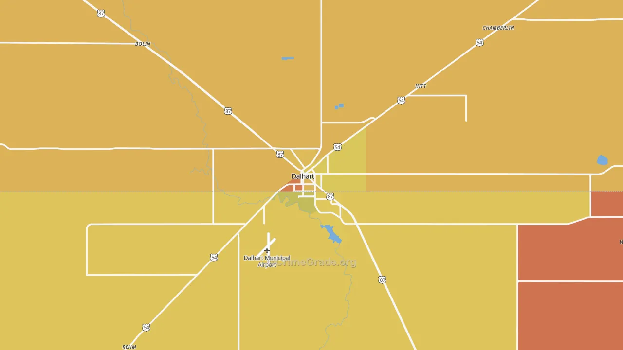 Dalhart, TX Map of Arson Rates