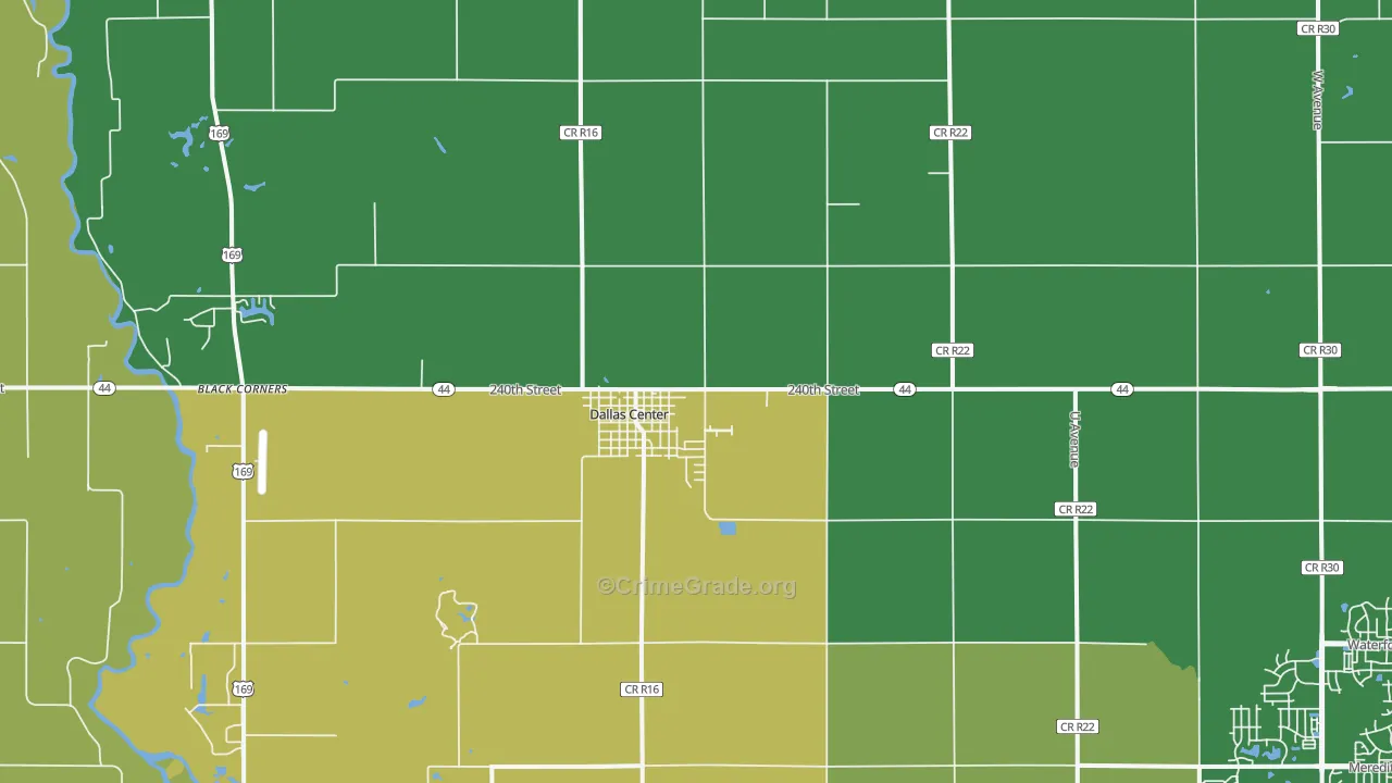 Dallas Center, IA Map of Arson Rates