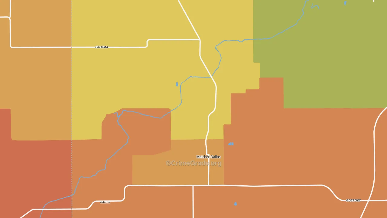 Dallas, IA Map of Arson Rates