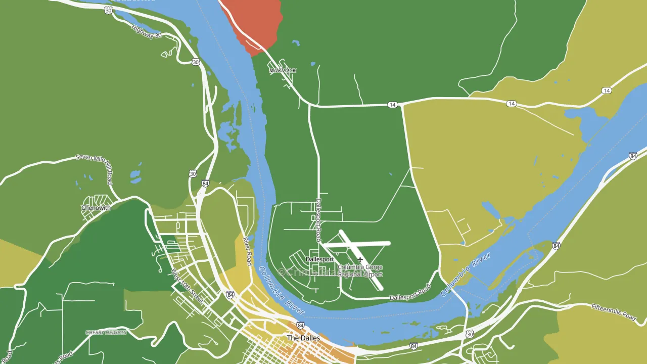 Dallesport, WA Map of Arson Rates