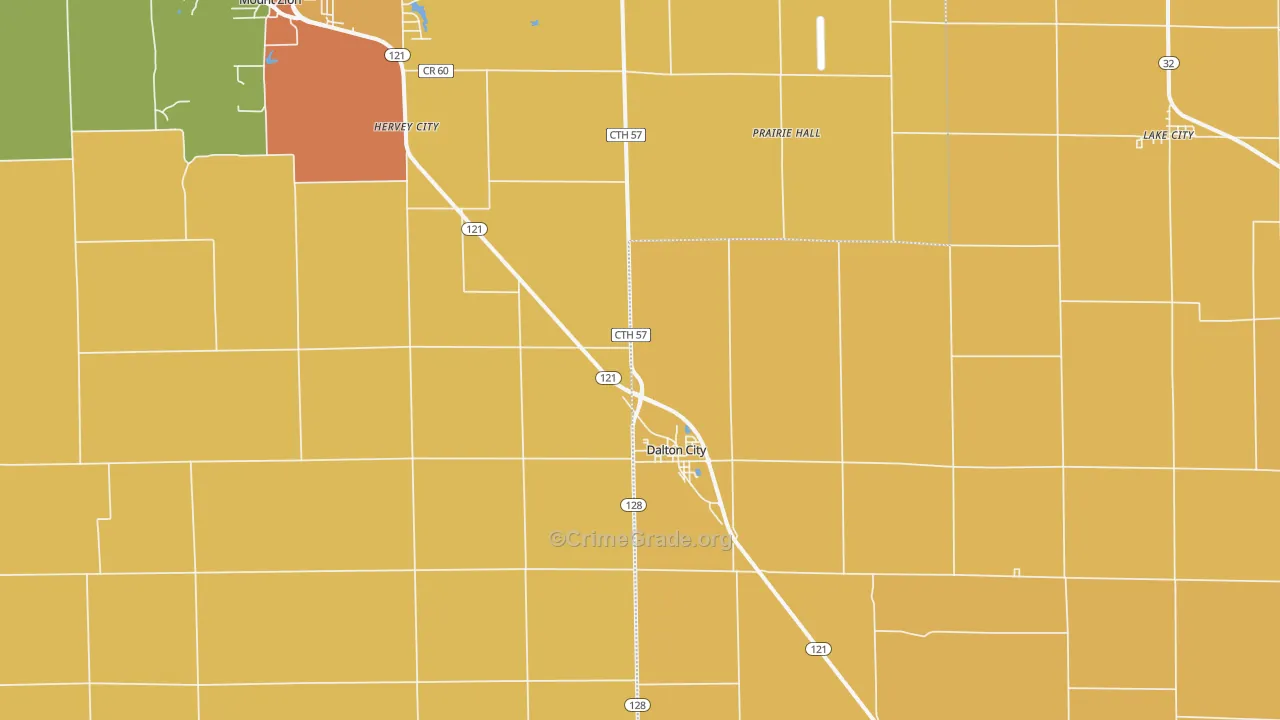 Dalton City, IL Map of Arson Rates