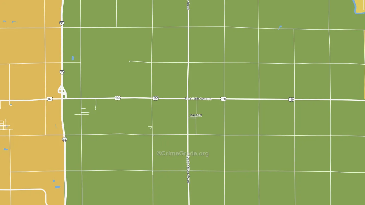Dalton, KS Map of Arson Rates