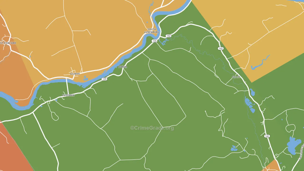 Dalton, NH Map of Arson Rates