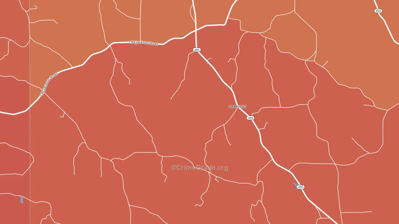 Damascus, MS Map of Arson Rates