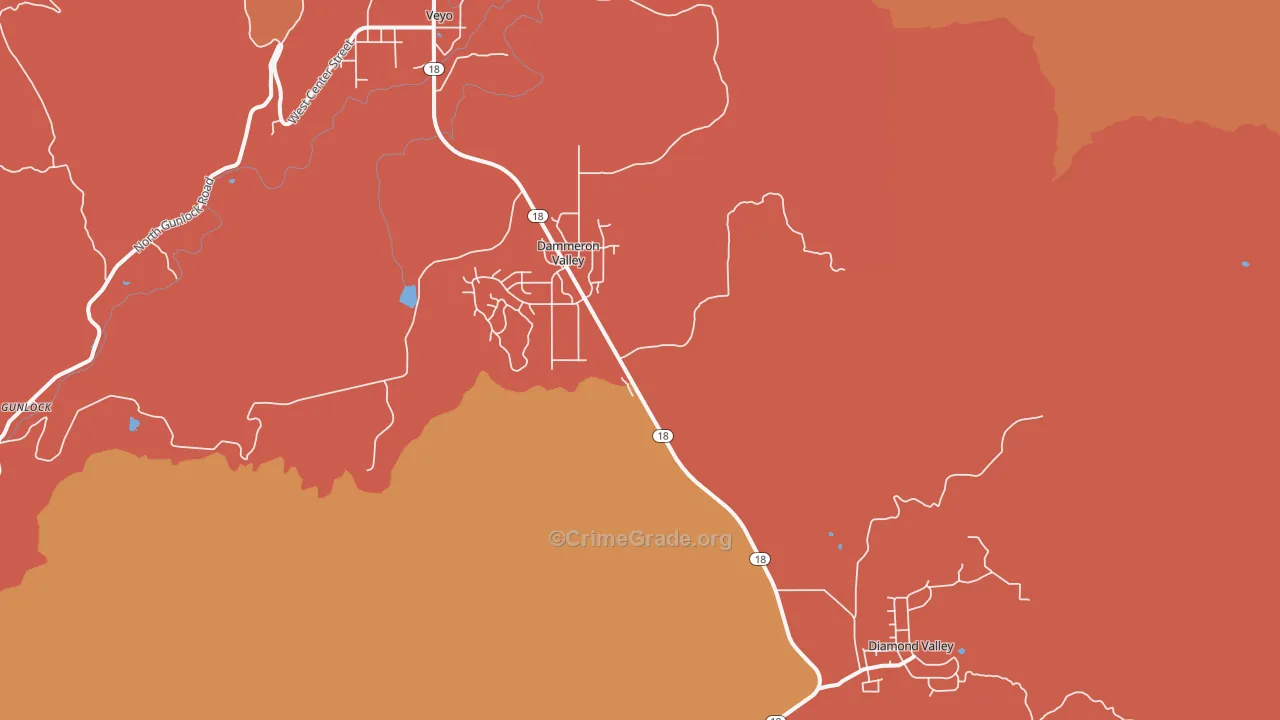 Dammeron Valley, UT Map of Arson Rates