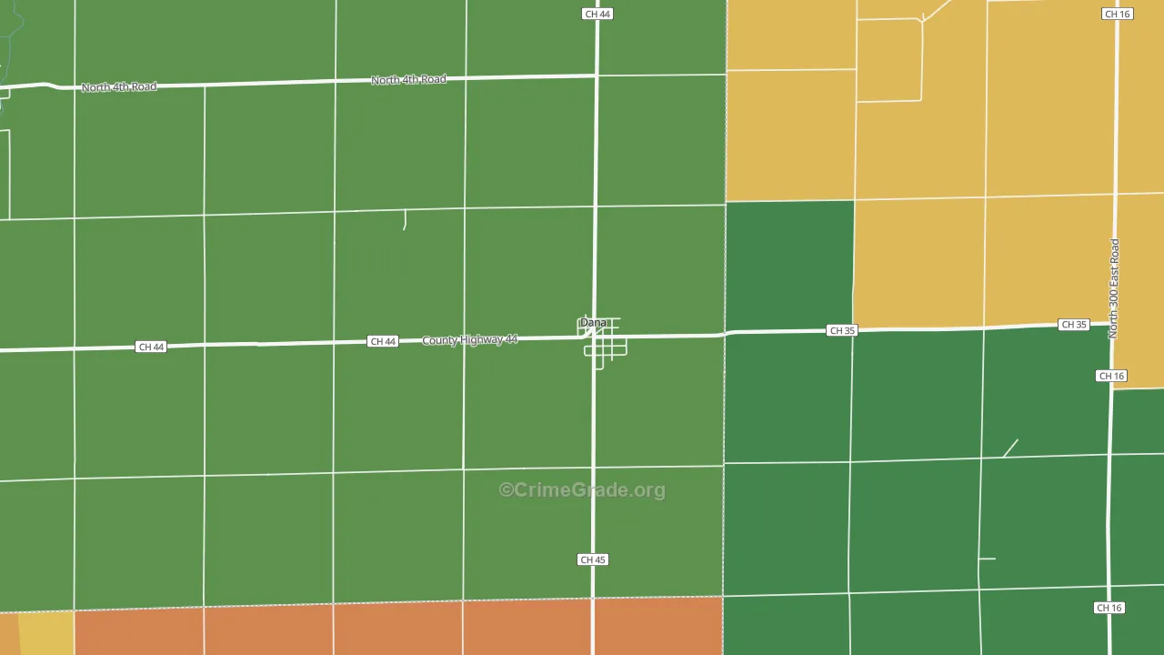 Dana, IL Map of Arson Rates