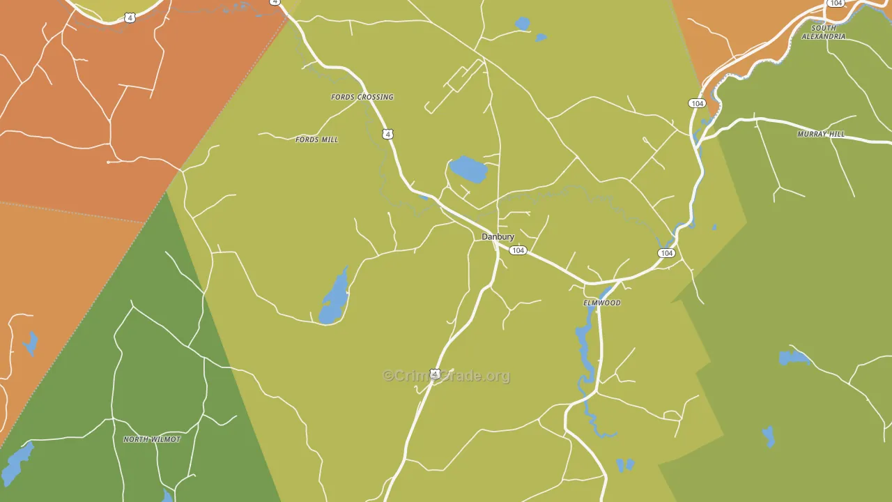 Danbury, NH Map of Arson Rates