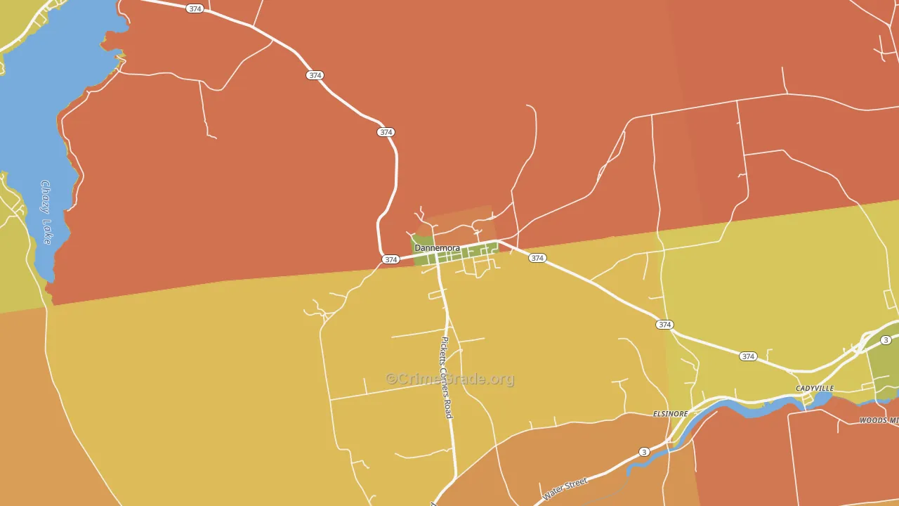 Dannemora, NY Map of Arson Rates
