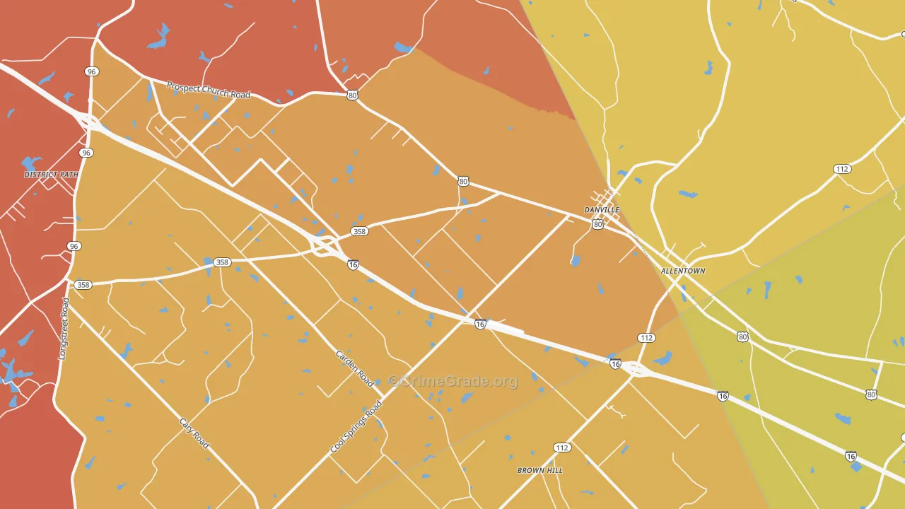 Danville, GA Map of Arson Rates