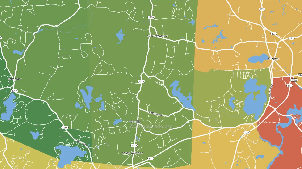 Danville, NH Map of Arson Rates