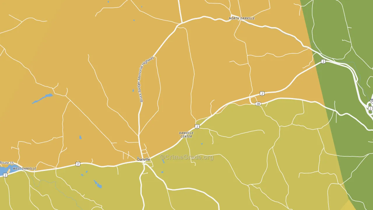Danville, VT Map of Arson Rates