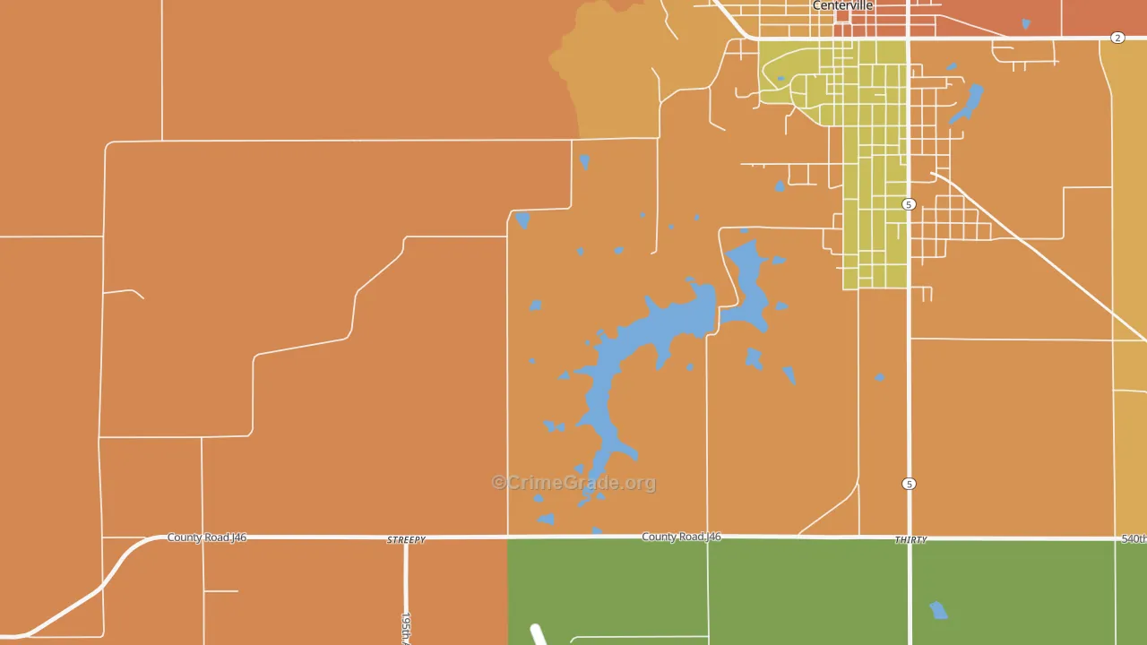 Darbyville, IA Map of Arson Rates