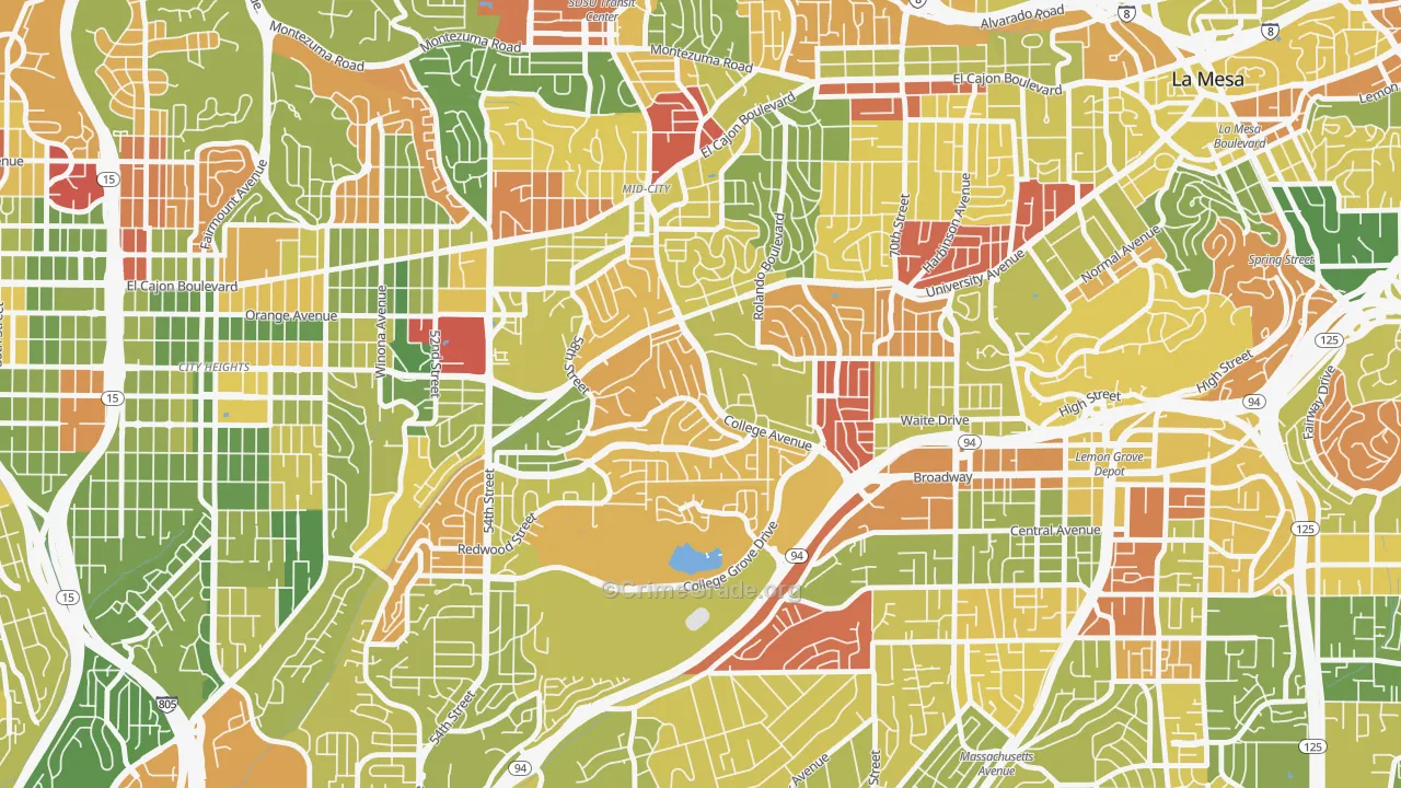 Darnall, San Diego, CA Map of Arson Rates