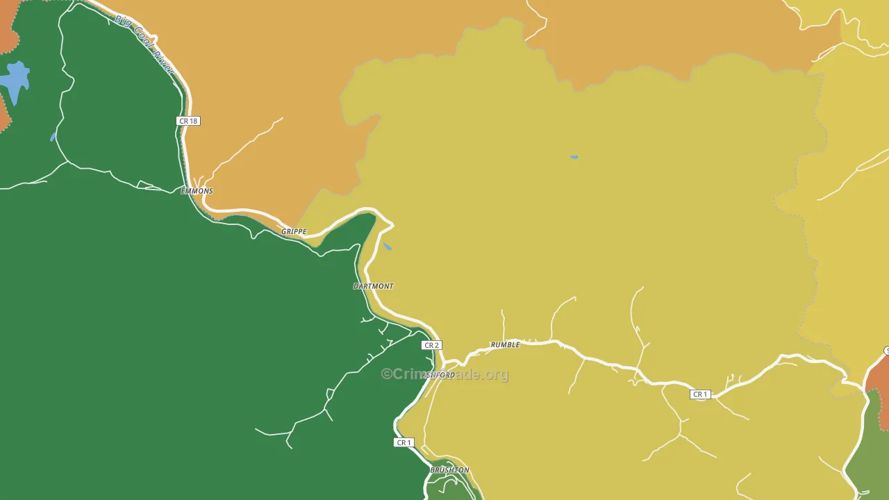 Dartmont, WV Map of Arson Rates