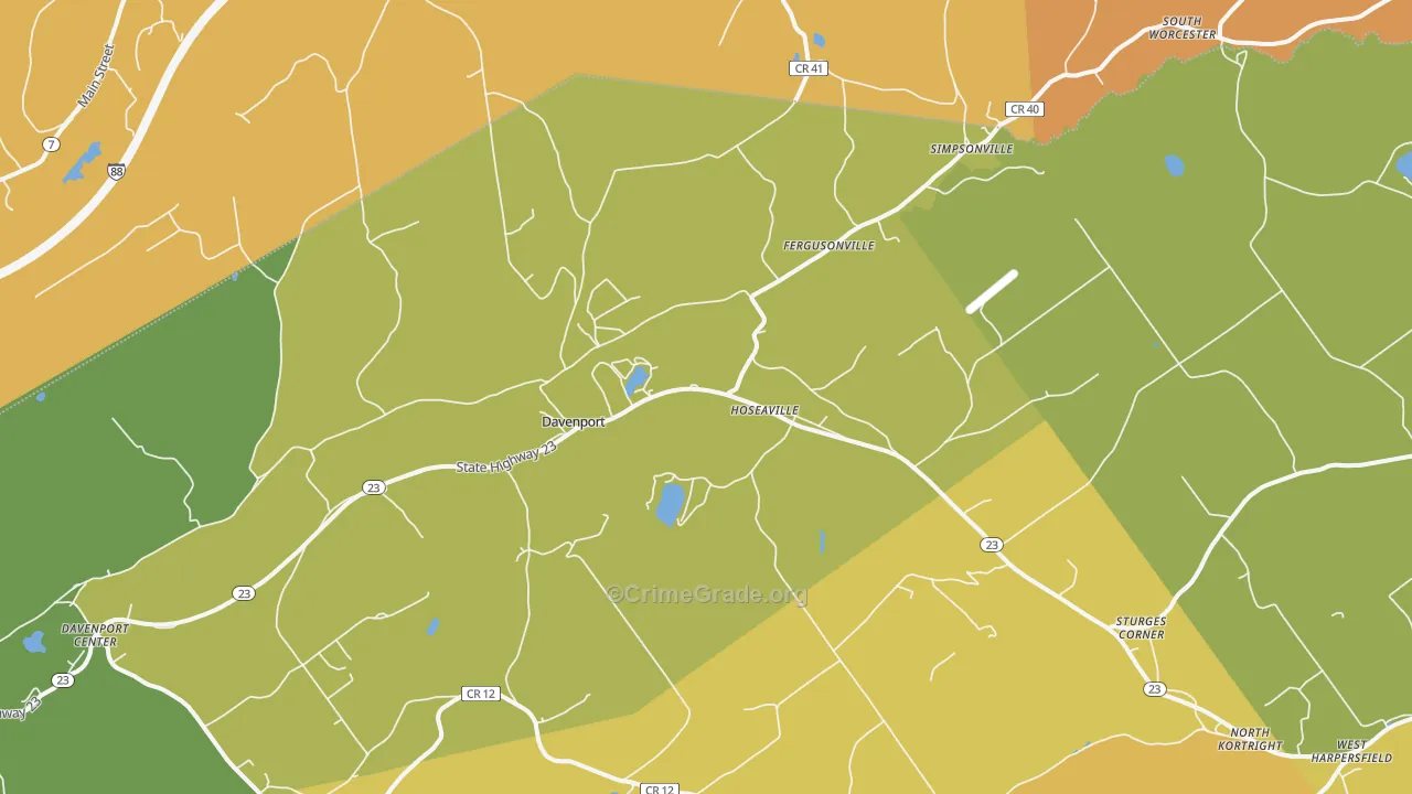 Davenport, NY Map of Arson Rates