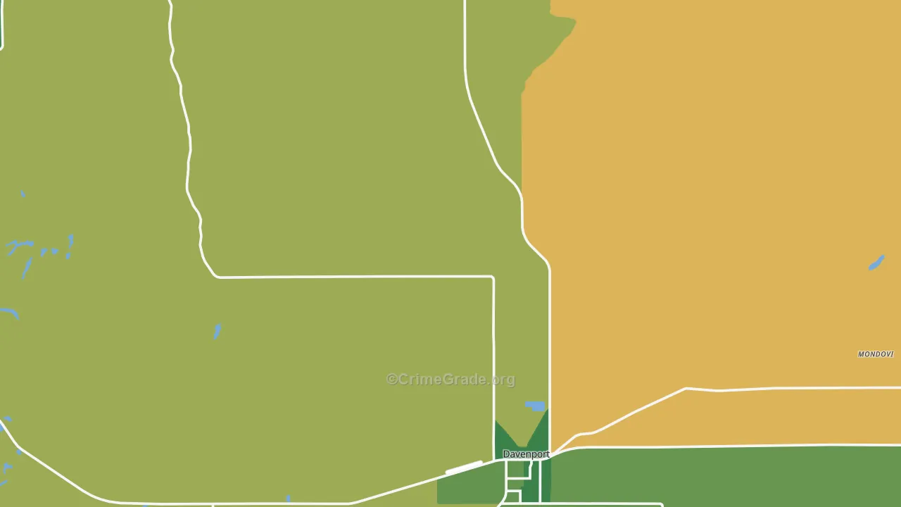 Davenport, WA Map of Arson Rates