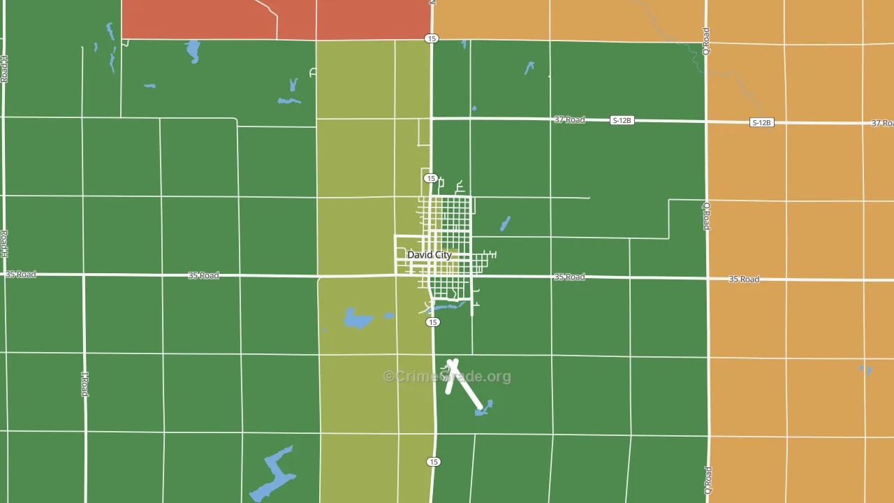 David City, NE Map of Arson Rates