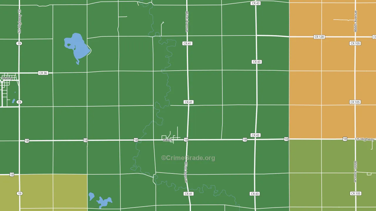 Davis, SD Map of Arson Rates