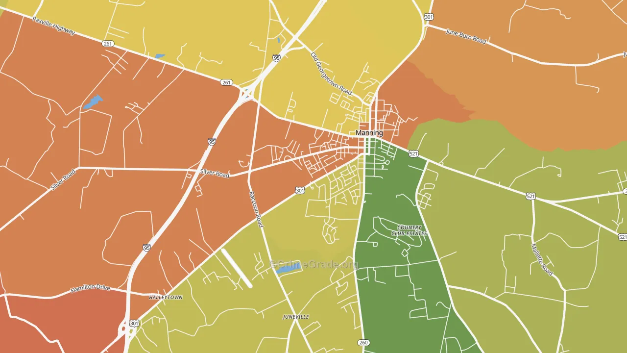 Davis Station, SC Map of Arson Rates